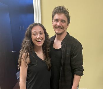 Angie Campbell and Kyle Gallner on the set of 