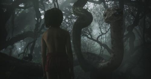 Scarlett Johansson and Neel Sethi in The Jungle Book (2016)