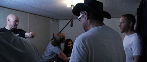 E.C. McMullen directing David Heck on the set of The Night My Monster Died