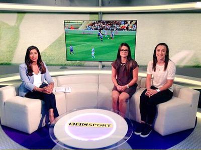 Tina Daheley, Lucy Bronze, and Claire Rafferty in The Women's Football Show (2013)