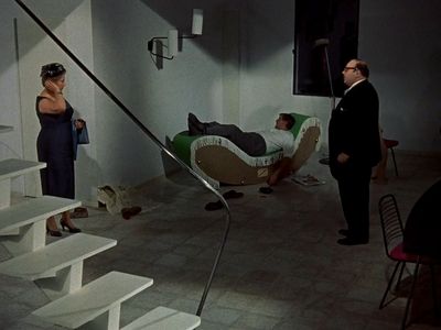 Jacques Tati, Adrienne Servantie, and Jean-Pierre Zola in Mon Oncle (1958)