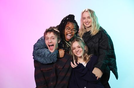 Kerrice Brooks, Megan Park, Percy Hynes White, and Maisy Stella at an event for My Old Ass (2024)