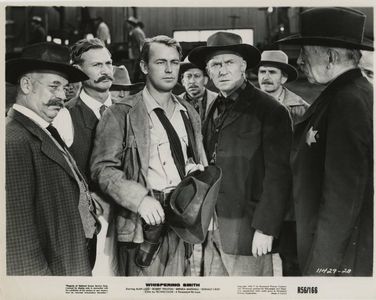 Alan Ladd, William Demarest, Frank Hagney, and Will Wright in Whispering Smith (1948)