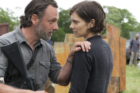 Andrew Lincoln, Lauren Cohan, and Kenric Green in The Walking Dead (2010)