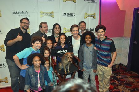 The cast and producers of Robo-Dog2-Unleashed and the cast of Monsters at Large during the private screening of Robo-Dog