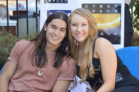 Booboo Stewart and Faith Jefferies on set for The EZ Show