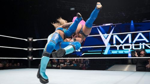 Jasmine Benitez and Kimberly Frankele in WWE: Mae Young Classic Women Tournament (2017)