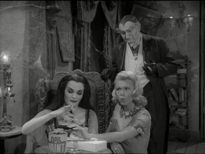 Yvonne De Carlo, Al Lewis, and Pat Priest in The Munsters (1964)