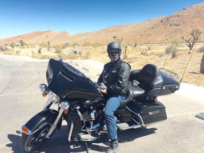 John Prudhont riding a 2017 Harley Davidson Ultra Limited in Southern Nevada