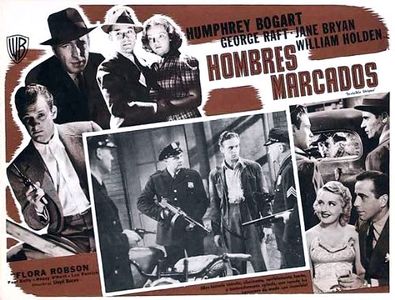 Humphrey Bogart, William Holden, Wade Boteler, Jane Bryan, Cliff Clark, Lee Patrick, and George Raft in Invisible Stripe