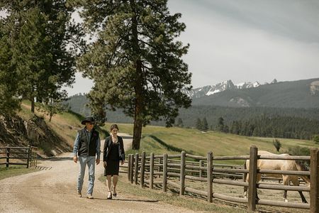 Kevin Costner and Lilli Kay in Yellowstone: Watch 'Em Ride Away (2022)