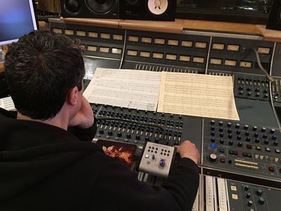 John Massari at The Lair Recording's Neve console mixing.