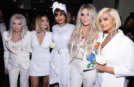 Cyndi Lauper, Kesha, Julia Michaels, Bebe Rexha, and Andra Day at an event for The 60th Annual Grammy Awards (2018)