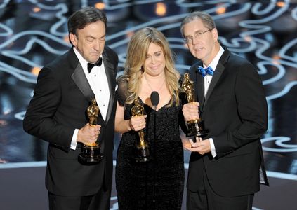 Chris Buck, Peter Del Vecho, and Jennifer Lee at an event for The Oscars (2014)