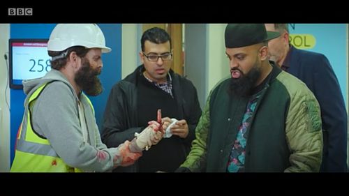 Guz Khan, Aftab Hussain, and Darryl Bradford in Man Like Mobeen (2017)