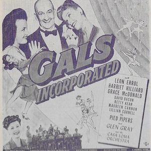 Leon Errol, Harriet Nelson, Betty Kean, and Grace McDonald in Gals, Incorporated (1943)