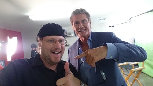 Glenn with David Hasselhoff on Sharknado