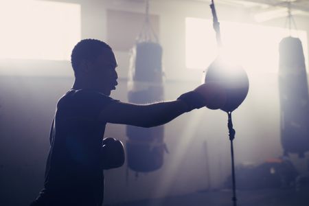 Quentin Sanders in Don't Look Back as a young boxer