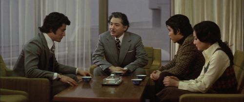 Tomoe Mari, Katsuhiko Sasaki, Kôtarô Tomita, and Katsumasa Uchida in Terror of Mechagodzilla (1975)