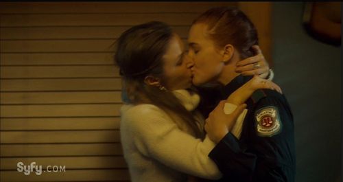 Dominique Provost-Chalkley and Katherine Barrell in Wynonna Earp (2016)