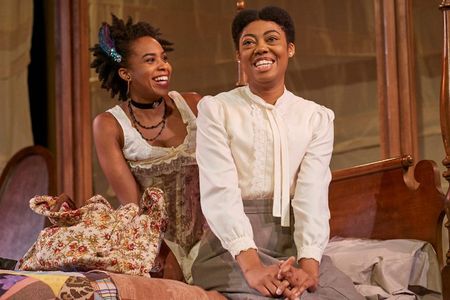 Kara Green as Mayme and Amber Jenice Baldwin as Ester in Theater at Monmouth's 2019 summer production of Intimate Appare