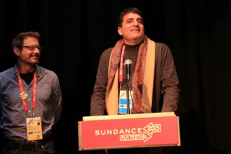 David Courier and Dror Moreh at an event for The Gatekeepers (2012)