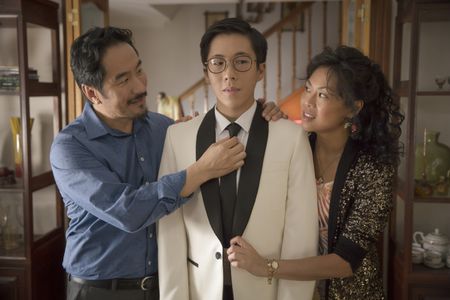 Anthony Brandon Wong, Trystan Go and Fiona Choi in Season 3 of 'The Family Law'