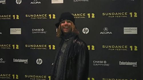 actor/producer Bryan David snowboard ready while screening at Sundance