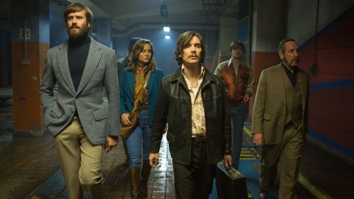 Enzo Cilenti, Brie Larson, Cillian Murphy, Sam Riley, Michael Smiley, and Armie Hammer in Free Fire (2016)