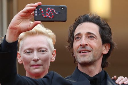 Adrien Brody and Tilda Swinton at an event for The French Dispatch (2021)