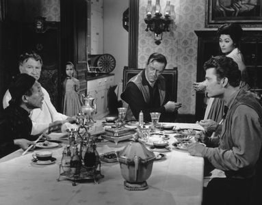 John Wayne, Yvonne De Carlo, H.W. Gim, Aissa Wayne, Patrick Wayne, and Chill Wills in McLintock! (1963)