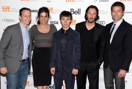 Keanu Reeves, Tiger Hu Chen, Lemore Syvan, and Jason Janego at an event for Man of Tai Chi (2013)