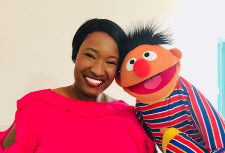 On the set of Sesame Street with Ernie!