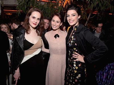 (L-R) Actors Michelle Dockery, Jessica Blair Herman and Jessica Pare attend the Cadillac Oscar Week Celebration at Chate