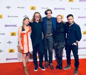 Adrian Powers, Tiarnie Coupland, James Shepherd and Matt Rudduck at the world premiere of 'Brolga', Event Cinemas, Georg