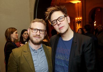 James Gunn and Jonathan Schwartz at an event for Thor: Ragnarok (2017)