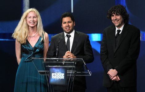 Film Editor Chris Innis, ACE with actor Dileep Rao and Film Editor Bob Murawski, ACE, presenters of Best Feature Film Dr