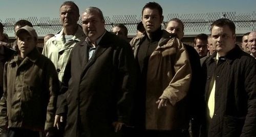 Tony Denham, Danny Dyer, Frank Harper, Roland Manookian, and Neil Maskell in The Football Factory (2004)