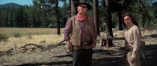 John Wayne and Richard Romancito in Rooster Cogburn (1975)