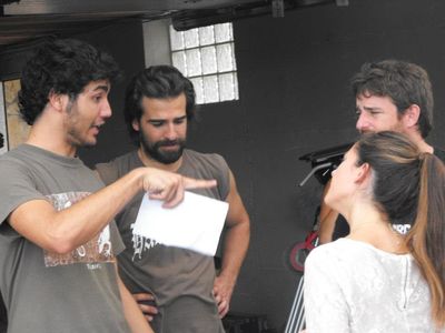 Gorka Otxoa, Eva Ugarte, Sergi Lafuente, and Juan Poveda in El ritmo en sus venas (2013)