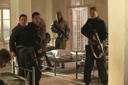 Chad Michael Murray, Leonard Roberts, Greg Serano, and Eddie Shin in Agent Carter (2015)