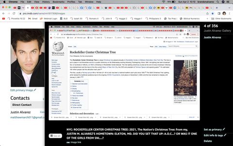 NYC: ROCKEFELLER CENTER CHRISTMAS TREE: 2021, The Nation's Christmas Tree: from my, JUSTIN M. ALVAREZ'S HOMETOWN: ELKTON