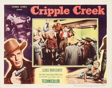 William Bishop, Karin Booth, Jerome Courtland, George Montgomery, and Don Porter in Cripple Creek (1952)