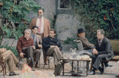 Al Pacino, Francis Ford Coppola, Andy Garcia, Robert Cicchini, Franco Citti, and Vittorio Duse in The Godfather Part III