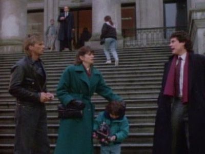 Tony Dakota, Penny Peyser, and Peter Yunker in MacGyver (1985)
