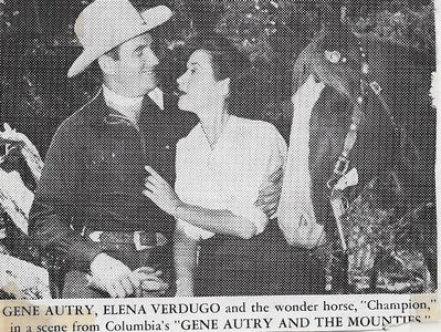 Gene Autry, Elena Verdugo, and Champion in Gene Autry and the Mounties (1951)