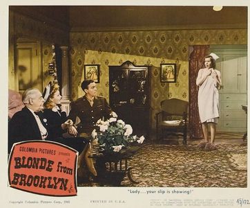 Thurston Hall, Bob Haymes, Lynn Merrick, and Mary Treen in Blonde from Brooklyn (1945)