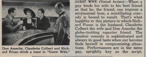 Don Ameche, Claudette Colbert, Dick Foran, and Robert Emmett Keane in Guest Wife (1945)