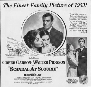 Greer Garson, Walter Pidgeon, and Donna Corcoran in Scandal at Scourie (1953)