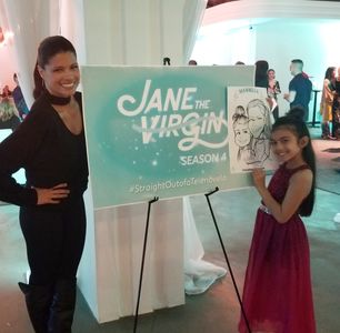Andrea Navedo and Lillianna Valenzuela in Jane the Virgin (2014)